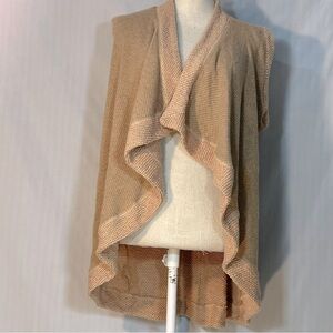 Matilda Jane Vest Tan Cardigan Knit Sooner or Later Open Front EUC XS 👍